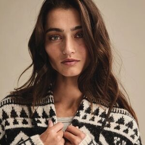 Lucky Brand Aztec Wool Fairisle Shawl Cardigan NWT XS S, M, L XL